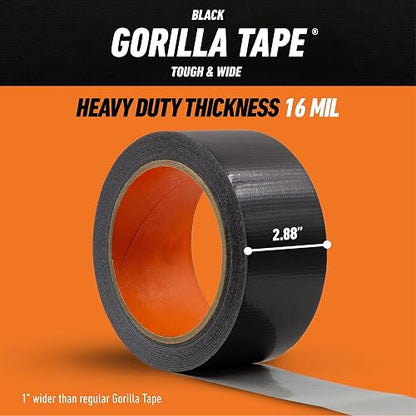 Gorilla Tape Reforzada Ancho 2,9 x 25 Yardas Negra