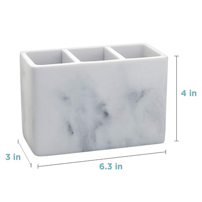 Zenna Home Corin Organizador de Cambiador: Almacenamiento de encimera para organización de mostrador de baño, Soporte para Cepillo para Polvo de Dientes, Maquillaje y más, Resina Resistente, Gris