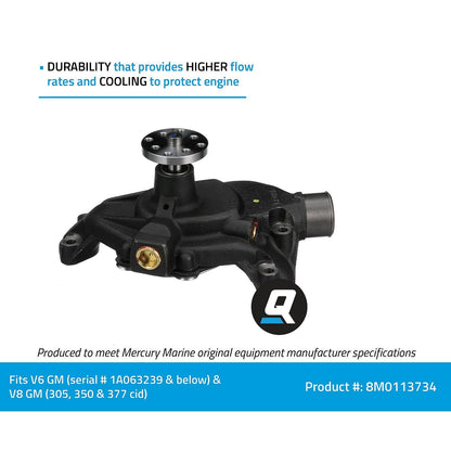 Quicksilver Bomba de Agua 8M0113734 para Motores Mercury V-6 y V-8 MerCruiser