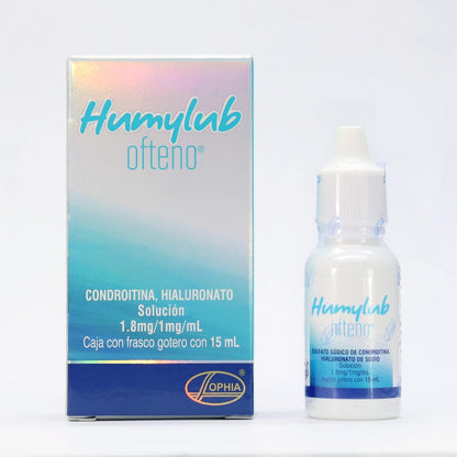 HUMYLUB OFTENO Gotas Oftálmicas Lubricantes con Hialuronato de Sodio y Condroitín Sulfato, Alivio Eficaz para Ojo Seco Leve a Moderado, Estabiliza Película Lagrimal, Frasco Gotero 15 ml