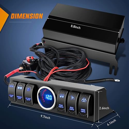 Nilight Panel de Interruptor 6 Vías 12V CC con Relé y Control de Circuito para Jeep Wrangler JK JKU 2007-2018