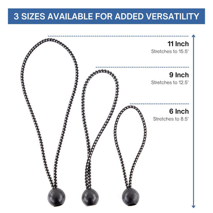 Kotap bb-11b bola bungee, 27.9 cm, Negro, 25 piezas