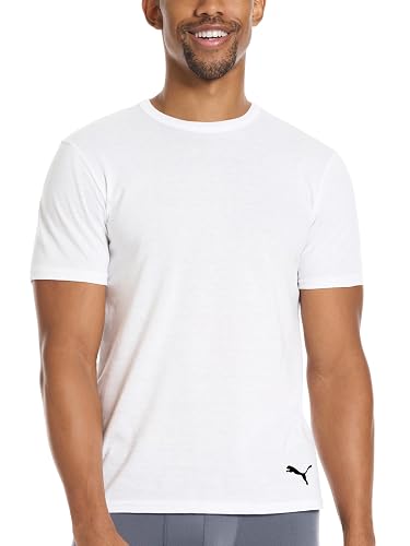 Puma - Paquete de 4 Camisetas de algodón de Manga Corta para Hombre