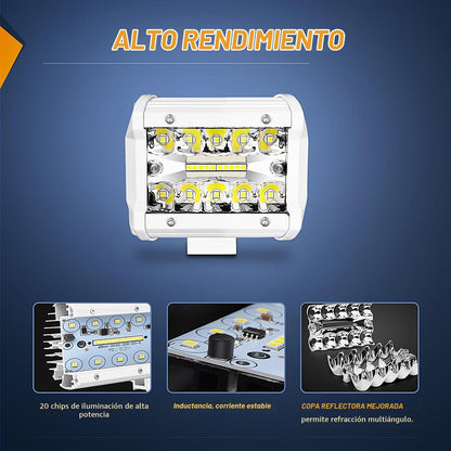 Nilight Marine - Juego de luces LED de navegación, 2 unidades de 4 pulgadas con puntos blancos de inundación, iluminación de muelle para cubierta de barco de Ponton, para pesca nocturna, puerto de