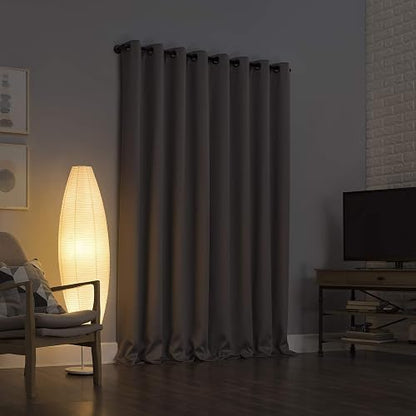 Sun Zero Nordic - Paquete de 2 Paneles de Cortinas 100% Opacas de Grado Teatro, 132 x 213 cm, Color Plateado