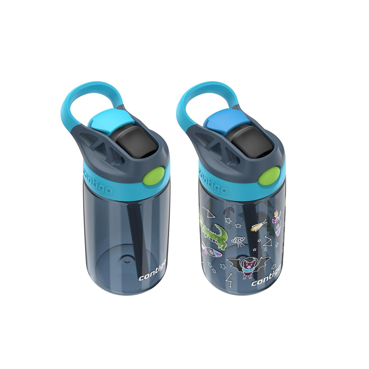 Contigo Botella de Agua para Niños con Popote, 590 ml, Libre de BPA - Arándano - Frambuesa Azul; Arándano (Nightfall GFX) - 396.9 g (1 unidad)