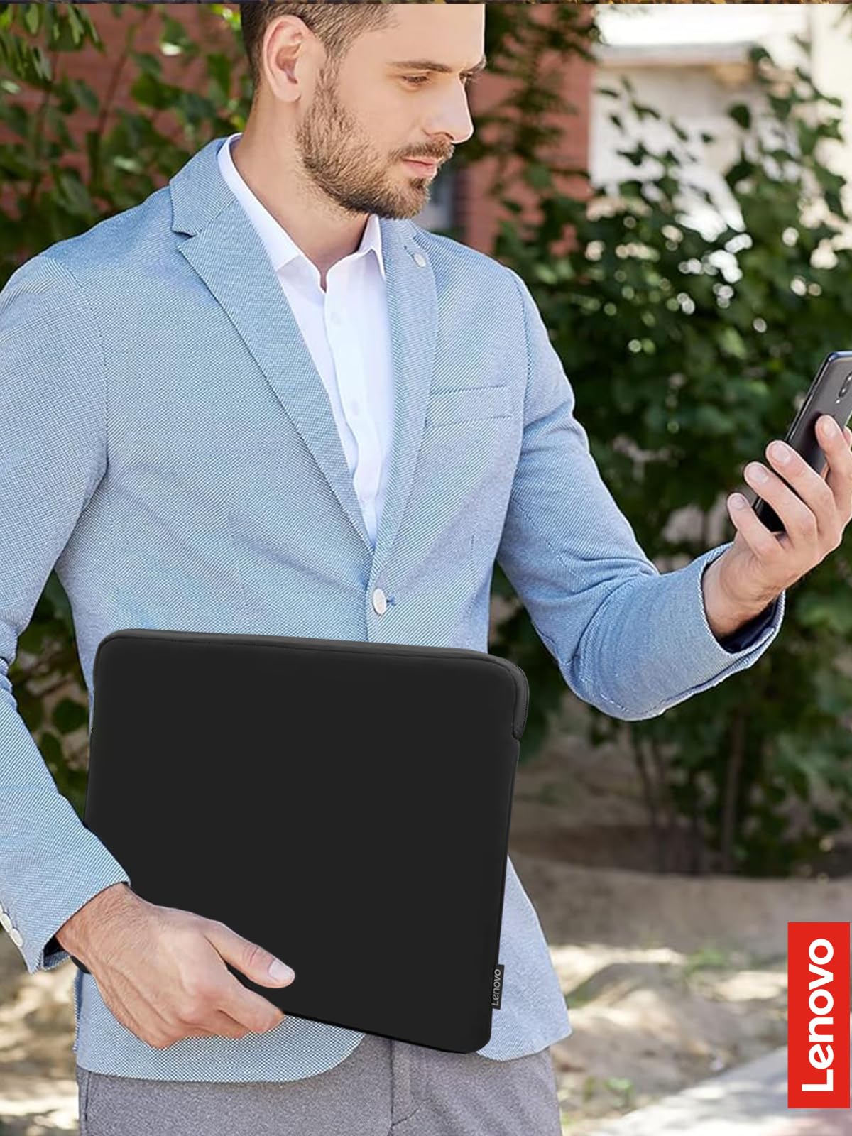 Lenovo Basic - Funda para portátil de 11 Pulgadas, Compatible con MacBook Air/Pro, Material de Neopreno, Forro Polar Suave, Apertura Superior con Cierre, Color Negro