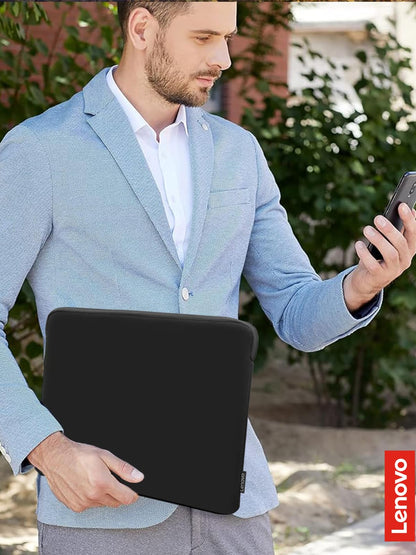 Lenovo Basic - Funda para portátil de 11 Pulgadas, Compatible con MacBook Air/Pro, Material de Neopreno, Forro Polar Suave, Apertura Superior con Cierre, Color Negro