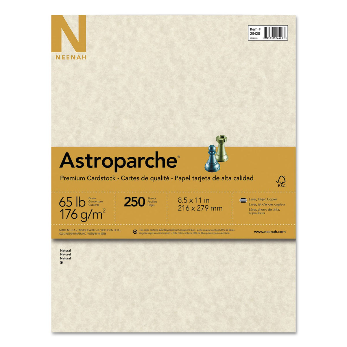 Astrobrights - Cartulina de inyección de tinta para impresora láser (30%), color negro