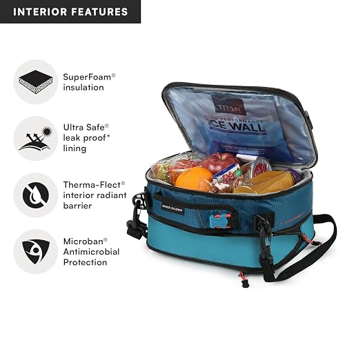 Arctic Zone Titan Deep Freeze - Paquete de almuerzo horizontal expandible en frío, con 2 paredes de hielo de alto rendimiento de 250 g, color azul