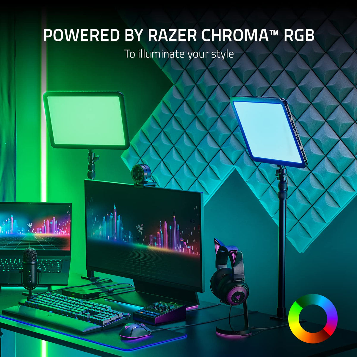 Razer Key Light Chroma,Kit de iluminación Todo en Uno para streaming,