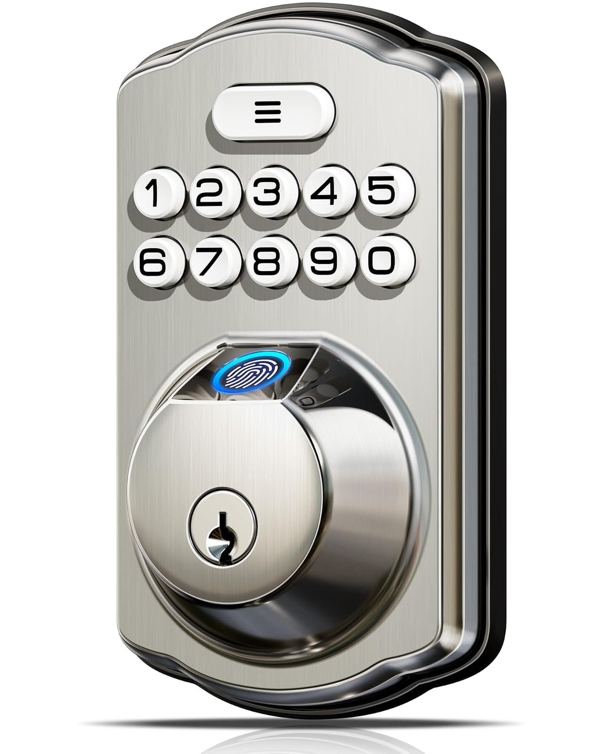 Veise KS02A - Cerradura de puerta de entrada sin llave de huellas dactilares, bloqueo automático, cerrojo electrónico para puerta delantera, biométrico, contraseña antipeeping, fácil instalación
