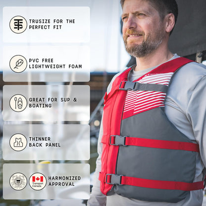 Stohlquist Fit - Chaleco Salvavidas PFD para Adultos, Paquete de 4 | Aprobado por la Guardia Costera, tamaño Ajustable, Unisex, Ligero, de Alta Movilidad, sin PVC, Paquete económico