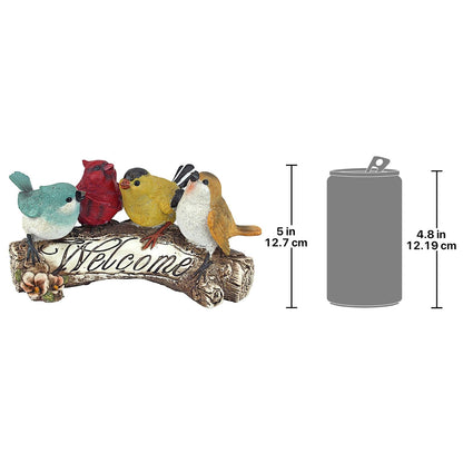 Design Toscano QM223531 - Letrero de para Interiores y Exteriores, Estatua de pájaros de jardín, 4 Pulgadas de Ancho, 10 Pulgadas de Profundidad, 5 Pulgadas de Alto, Multicolor