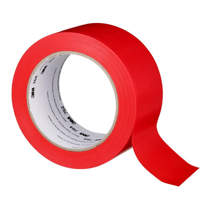 3M Cinta de Vinilo 764 para Marcaje de Piso, Uso Industrial - Rojo - - 2 in x 36 yd