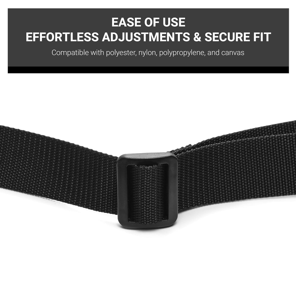 Strapworks - Diapositiva de plástico de Boca Ancha Tri-Glide para Correas de Bolsa, eslingas de Rifle, Collares de Perro - 3/4 Pulgadas
