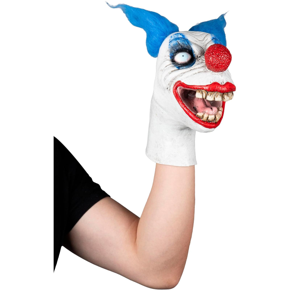 Ghoulish Productions Wacky Clown Puppet de Látex – Accesorio de Disfraz Tipo Payaso con Detalles Realistas Pintados a Mano – Ideal para Halloween, Casas Embrujadas y Coleccionistas de Horror