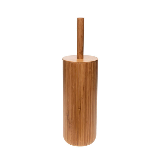 Bath Bliss - Colección de bambú Natural, tazón, Accesorios a Juego para Decorar tu baño, Cepillo para Polvo de Inodoro Redondo Alto