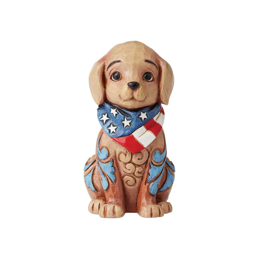 Enesco Jim Shore Heartwood Creek - Bandana patriótica para Cachorros, Figura en Miniatura, 3.5 Pulgadas, Multicolor