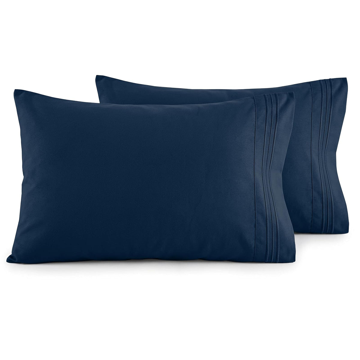 Fundas de Almohada Elegant Comfort de Microfibra Set de 2 - Azul marino - King - California King