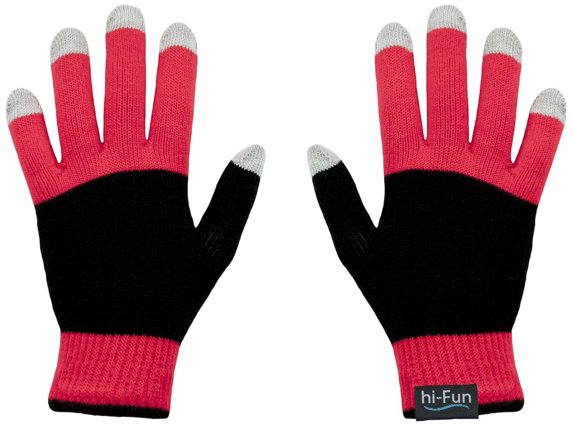 Hi-Glove - Guantes para Pantalla táctil para Hombre, Color Rojo