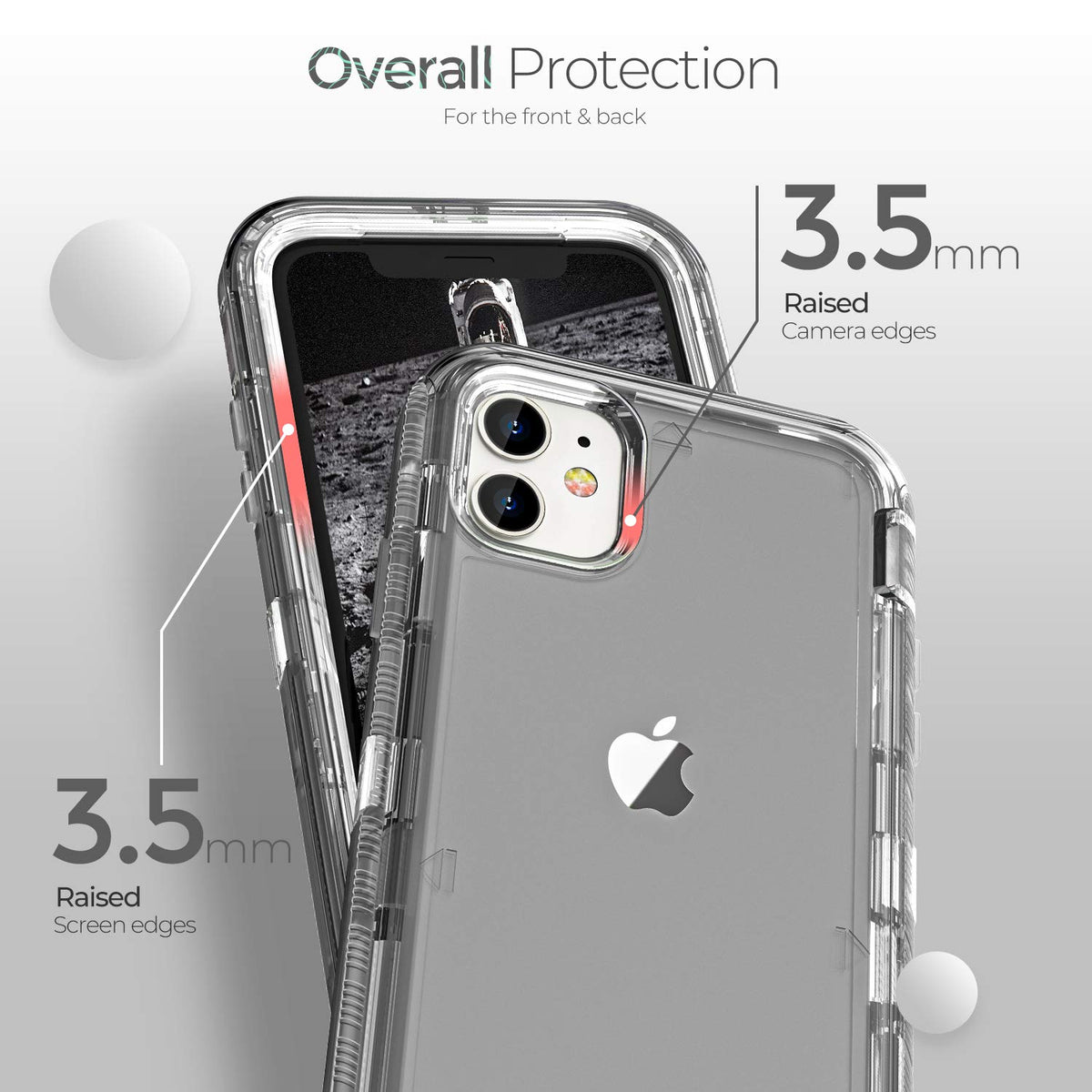 ORIbox - Funda Compatible con iPhone 11, Resistente a los Golpes, anticaídas, Transparente