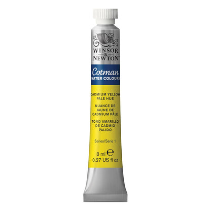 Winsor & Newton Acuarela Cotman en Tubo 8 ml, Varios Colores - Tubo de 7,7 g - Amarillo Cad Pal