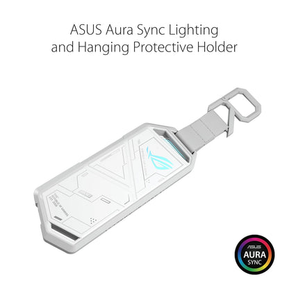ASUS ROG Strix Arion Case para SSD M.2 NVMe USB-C Aluminio para Respaldo | Case para SSD M.2 NVMe (2230-2280), USB-C 3.2 Gen 2 10Gbps, instalación sin herramientas, cuerpo de aluminio, Aura RGB