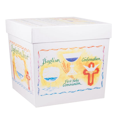 Abbey Gift Abbey & CA - Caja de recuerdo, diseño de sacramentos, 10 x 10 x 9, multicolor