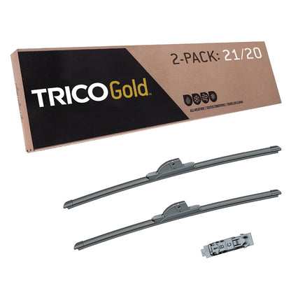 TRICO Gold Juego de 2 Plumas Limpiaparabrisas Super Premium - 21" + 20" Paquete de 2