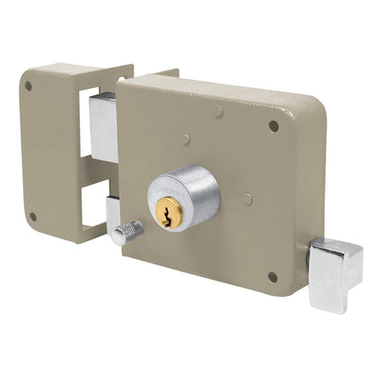 Hermex CS-75IB, Cerradura de sobreponer, clásica, instala-fácil, izq., blíster
