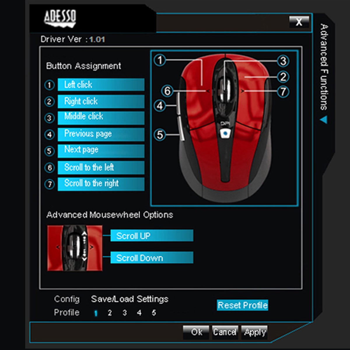 Adesso Ergonomic iMouse S60 - Wireless Optical Mouse