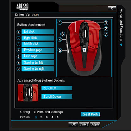 Adesso Ergonomic iMouse S60 - Wireless Optical Mouse