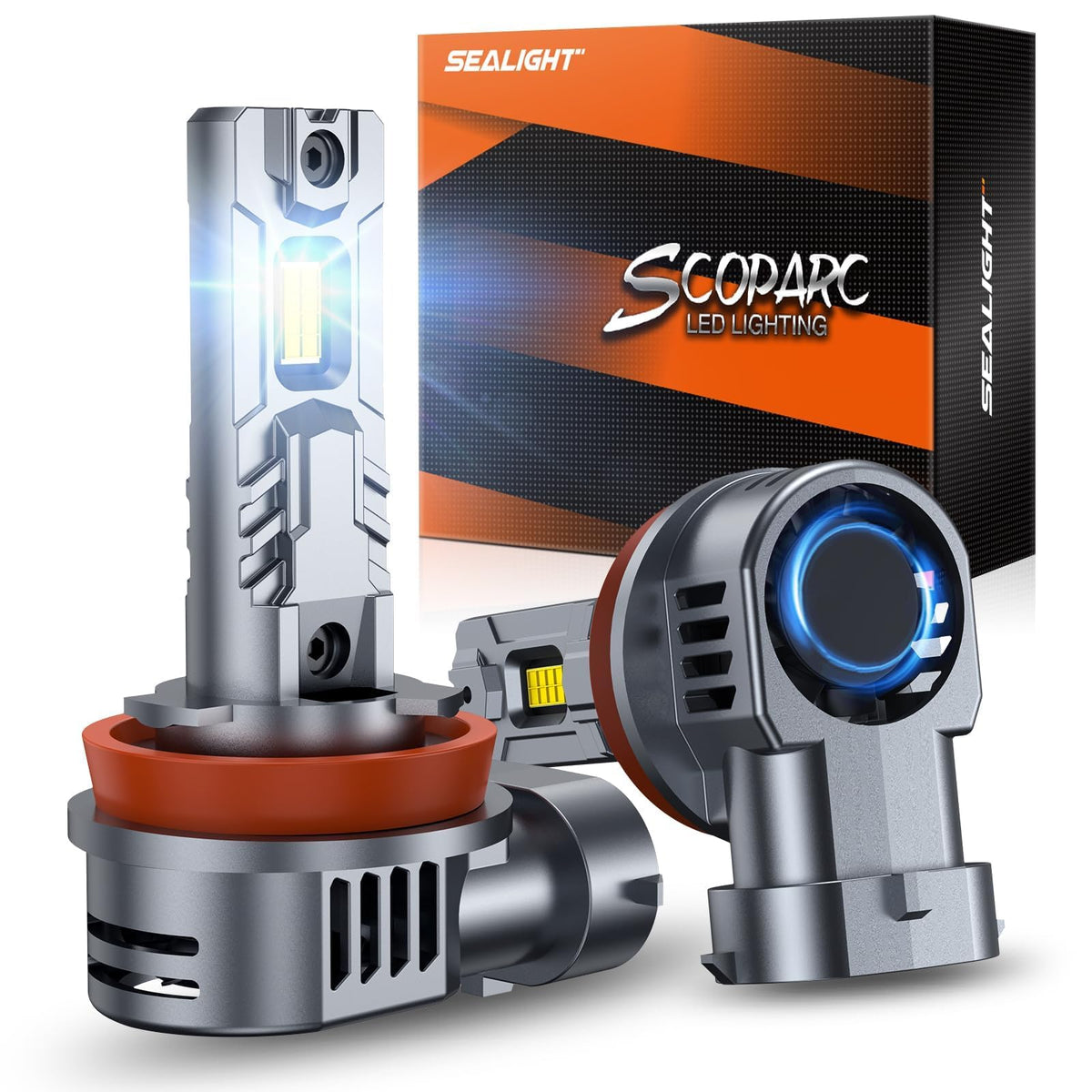 SEALIGHT Bombillas LED H9/H11/H16 Antiniebla 6500 K, Blanco, 36000 lm, Plug and Play, Paquete de 2