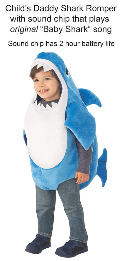 Rubie'S Disfraz de tiburón para papá con Chip de Sonido para niños, como se Muestra