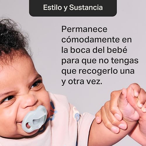 Tommee Tippee Chupón Ultra-Light, 6-18 Meses, Silicona, Paquete de 4 | Diseño Simétrico de Una Pieza, Chupón Libre de BPA, Azul/Verde/Amarillo