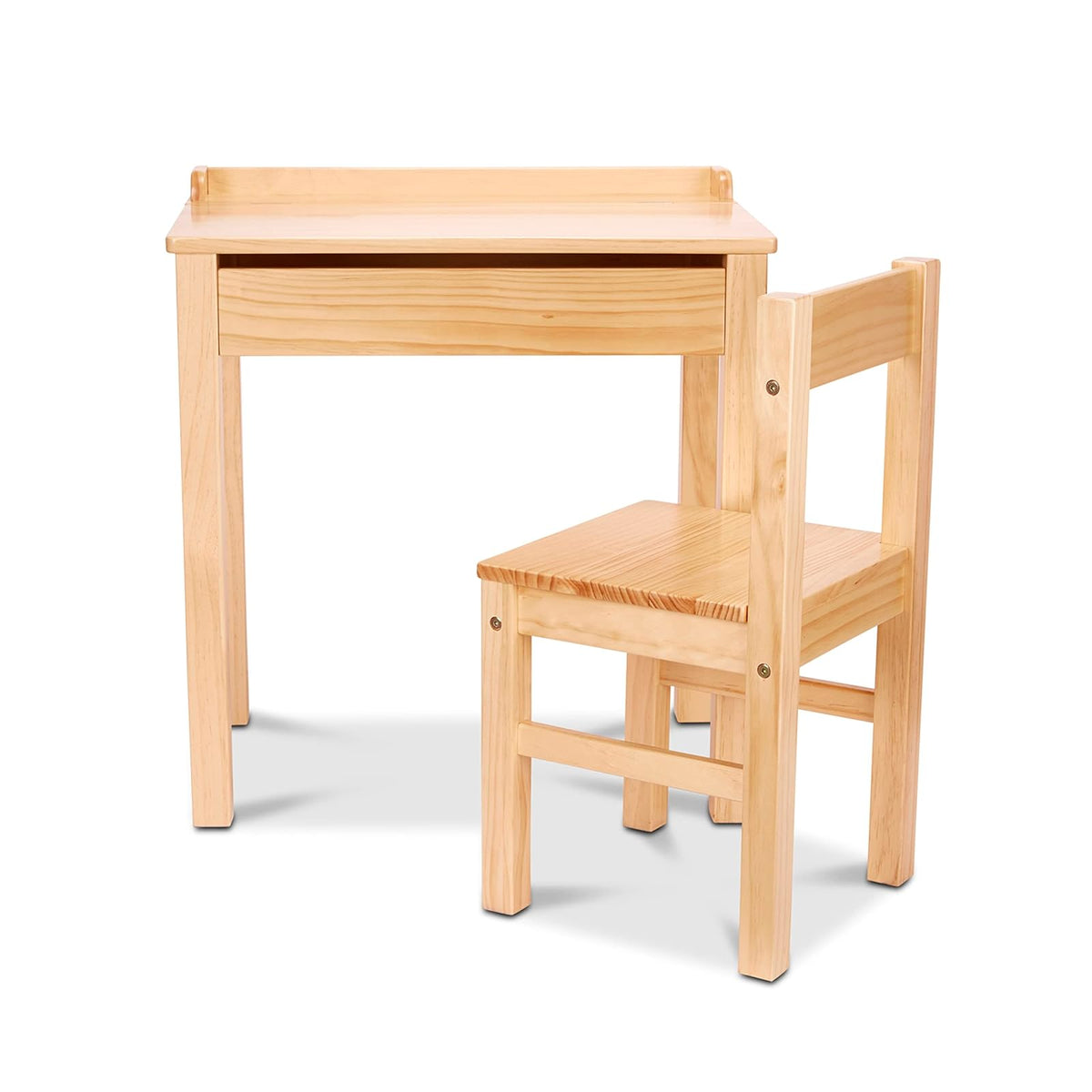 Melissa & Doug Set de Escritorio con Tapa Abatible y Silla para Niños, 3 a 8 años - Marrón Oscuro