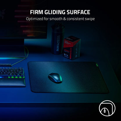 Razer Strider Hybrid Mouse Mat with a Soft Base & Smooth Glide: Firm Gliding Surface - Anti-Slip Base - Rollable & Portable - Anti-Fraying Stitched Edges - Water-Resistant - Windows