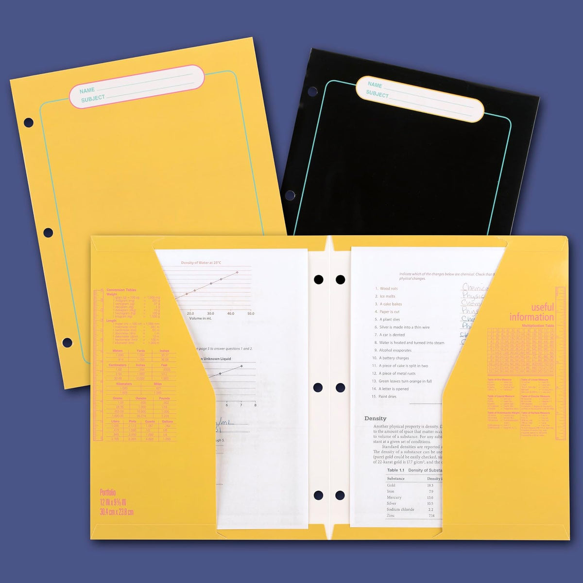 Mead Trapper Keeper - Carpeta de 1" con 2 Folders y Cierre de Velcro. Diseño Figuras Colorblock. 260038FM-ECM