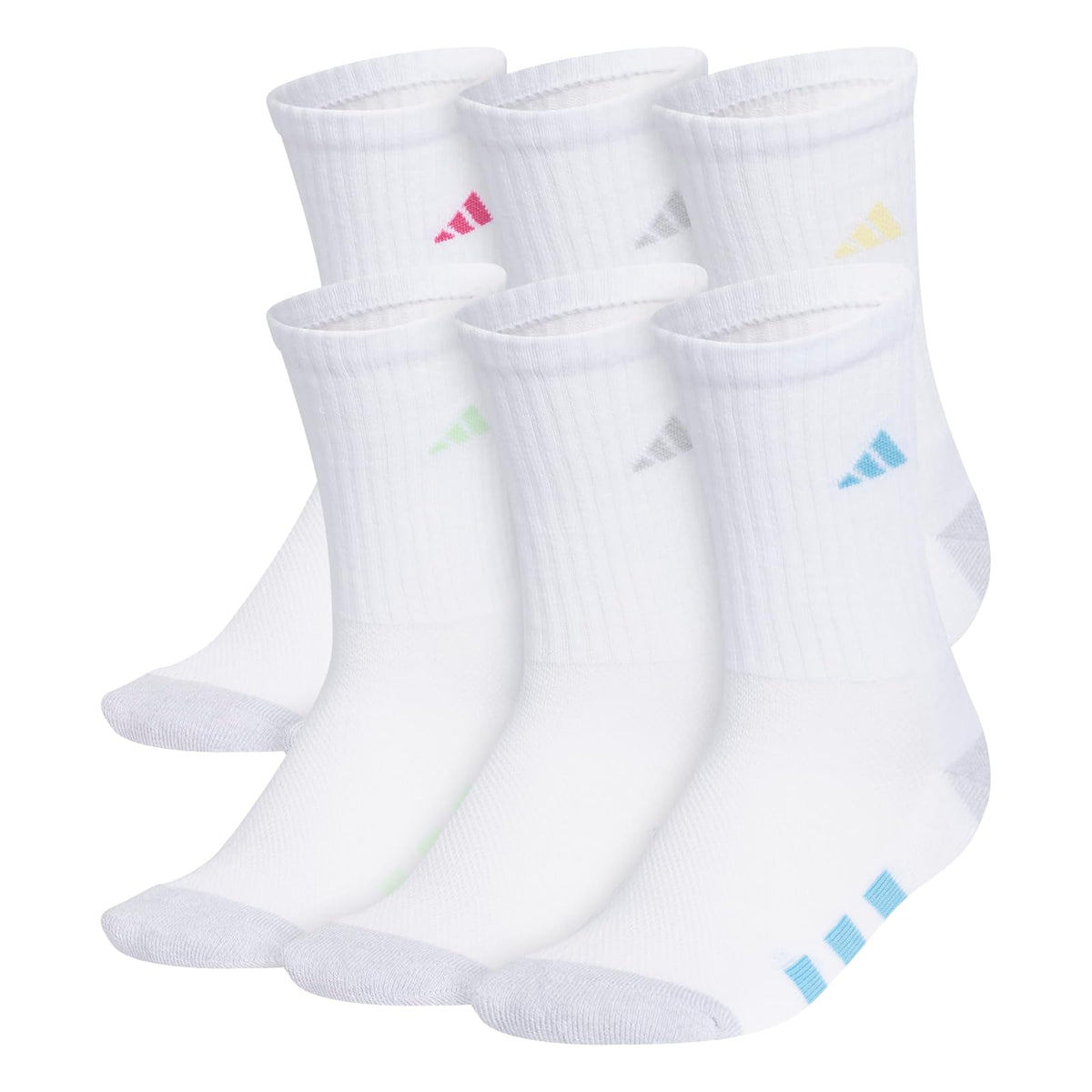 adidas Calcetines deportivos acolchados (6 pares) para niños, duraderos, transpirables y atléticos Calcetines deportivosNiñas