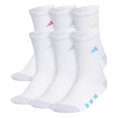 adidas Calcetines deportivos acolchados (6 pares) para niños, duraderos, transpirables y atléticos Calcetines deportivosNiñas
