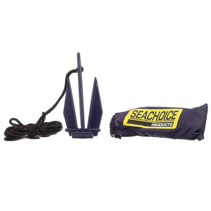 SEACHOICE PWC Fluke Kit de Anclaje, Anclaje Fluke Recubierto de Vinilo, línea de Anclaje y Bolsa de Almacenamiento