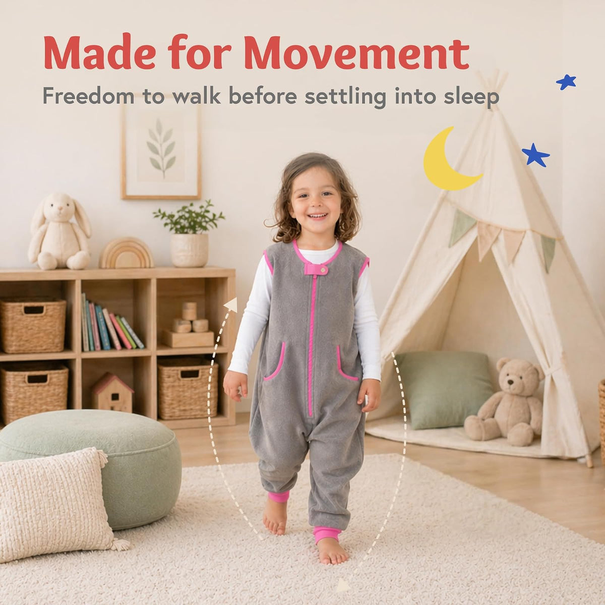 Baby Deedee Sleep Kicker Saco de Dormir con Abertura para los pies, Talla 2-4, Color Gris Pizarra