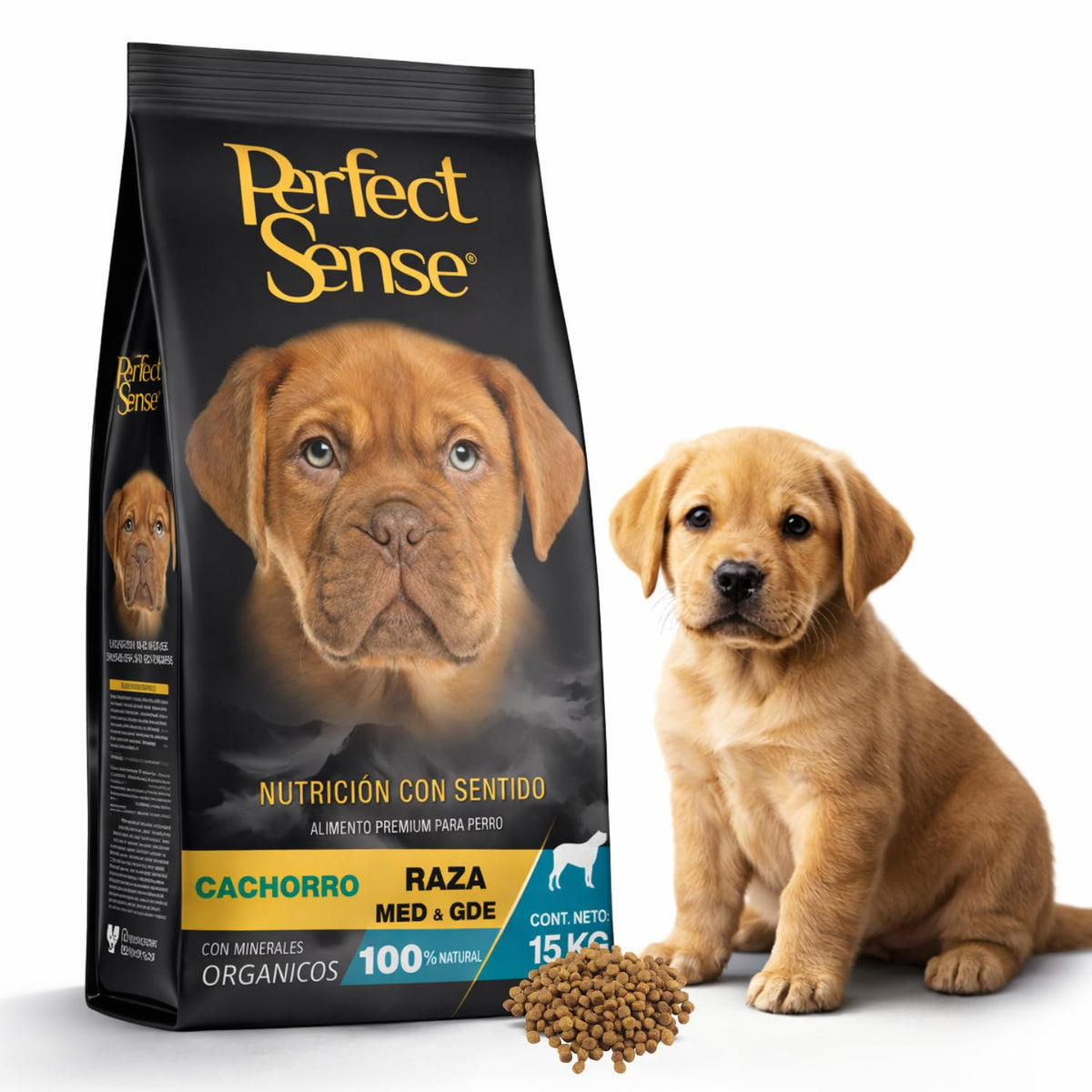 Perfect Sense Alimento Premium para Cachorros MLB | 15 kg | Ingredientes 100% Naturales con Prebióticos, Omega 3, YUCCA schidigera y Conservadores Naturales