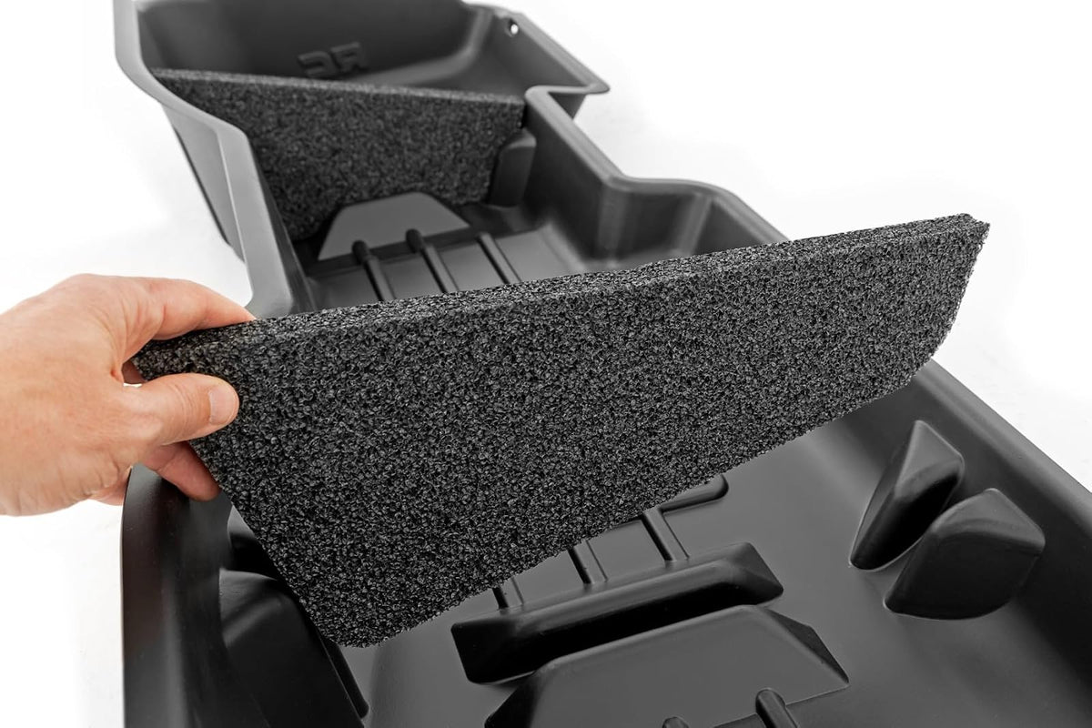 Rough Country - Almacenamiento para debajo del asiento para Chevy Silverado 1500 (2014-2018) y 2500HD/3500HD (2015-2019) Crew Cab - Ajuste personalizado para debajo del asiento, almacenamiento de