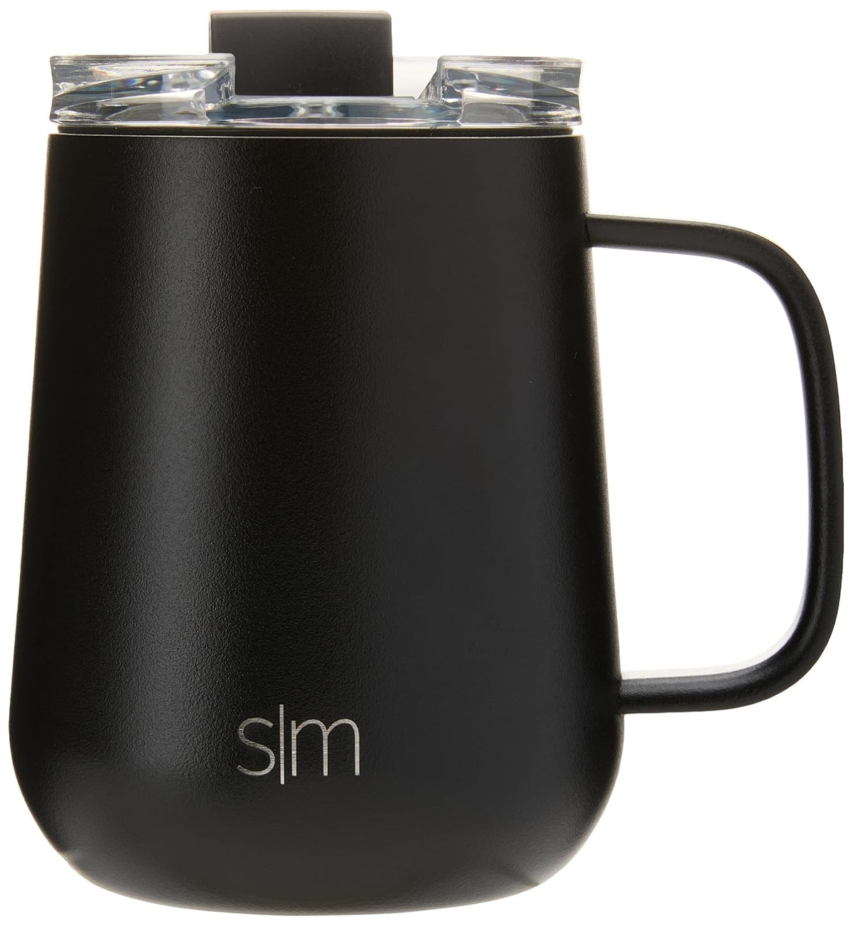 Simple Modern Taza de Viaje Voyager con Asa, Acero Inoxidable, 355ml - 355ml - Negro (Midnight Black)