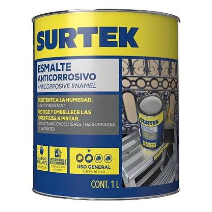 Surtek Esmalte Anticorrosivo SP30200 | Blanco, 1 l, esmalte alquidálico, acabado brillante