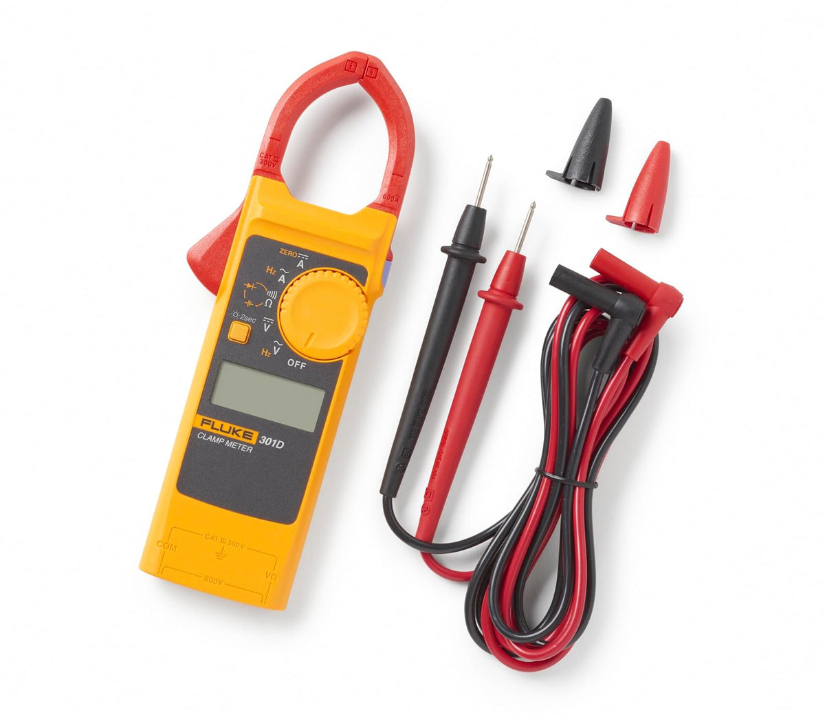 Fluke 301D Pinza Amperimétrica AC/DC Alcance 600 A Cuerpo de 16 mm Mandíbula 34 mm Voltaje Resistencia Continuidad y Frecuencia
