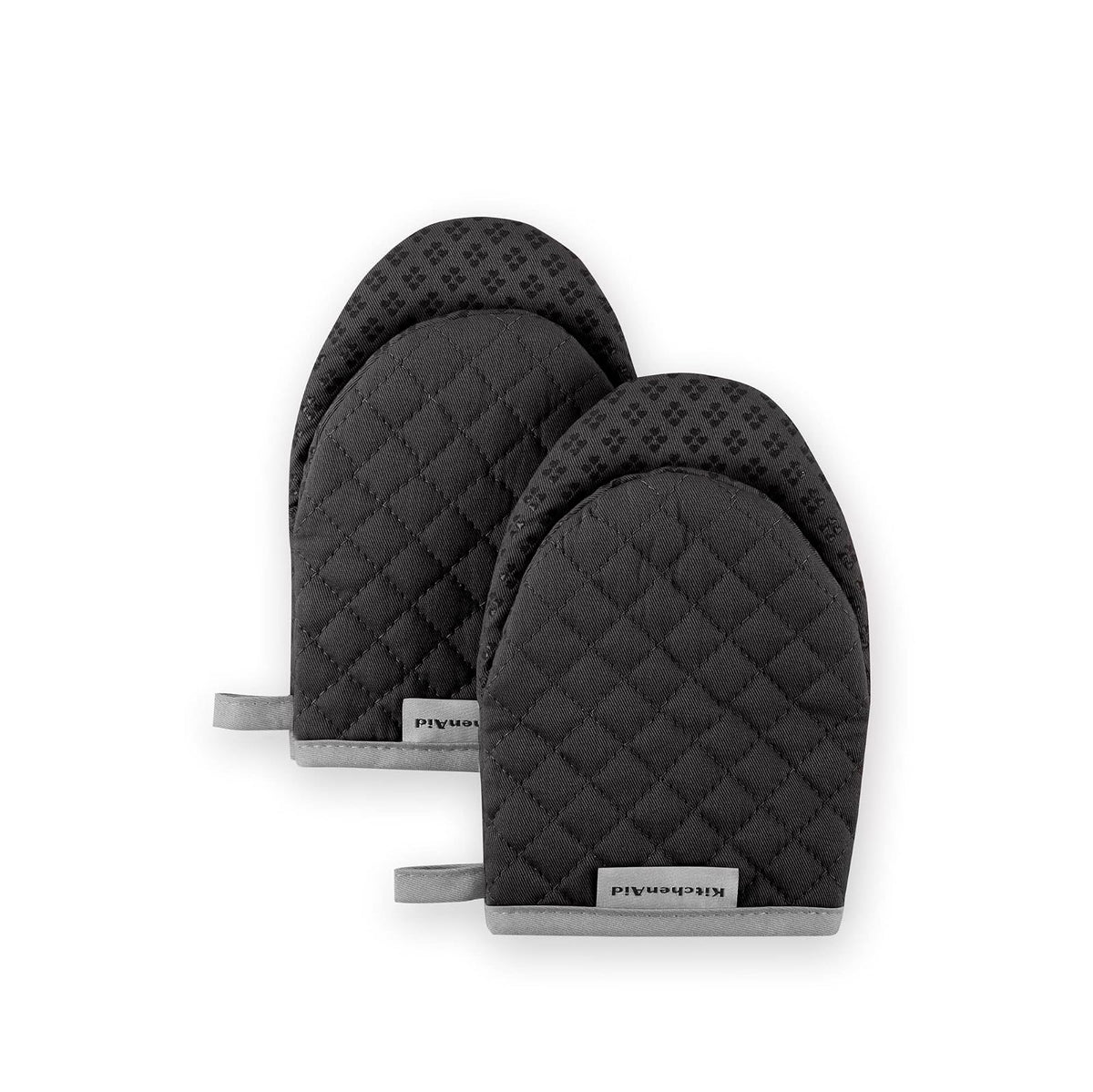 KitchenAid Manoplas y Agarraderas de Horno Asteroide, 2 Piezas - 5.5"x8" - Negro