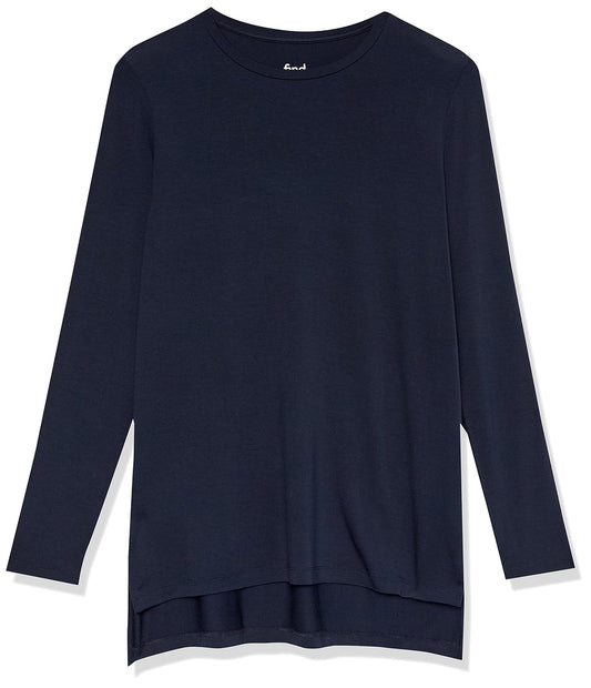 find. 18136 Blusa de Manga Larga sólida para Mujer, Azul (Azul), 14 (Talla del Fabricante: L)